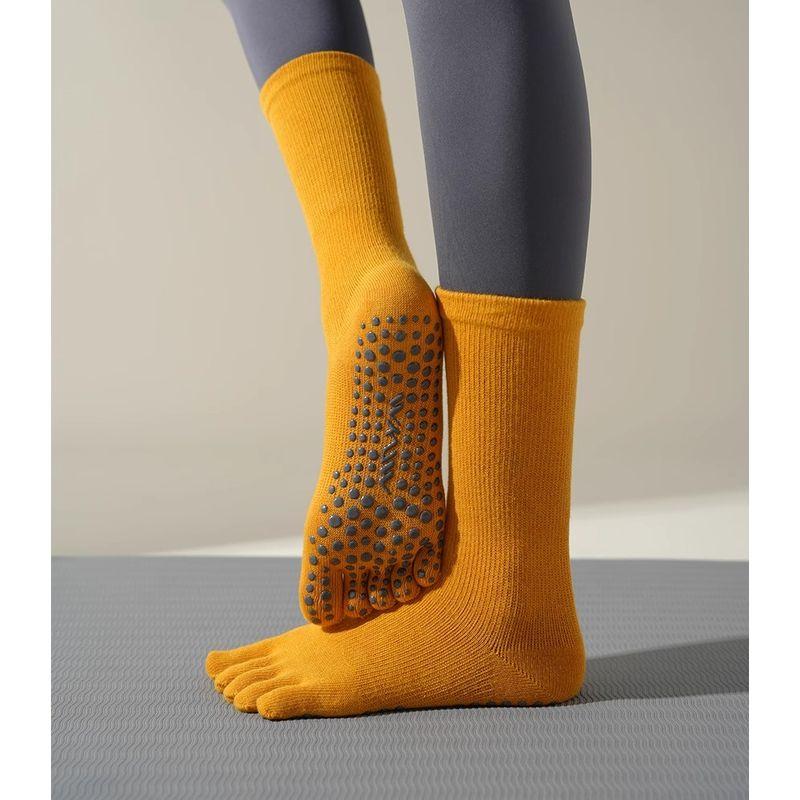 

Wkuw Professional Yoga Socks Women s Five-Finger Tube Non-Slip Socks Toe Calf Socks Fitness Exercise Pilates Stockings Minghuang 34-size 37