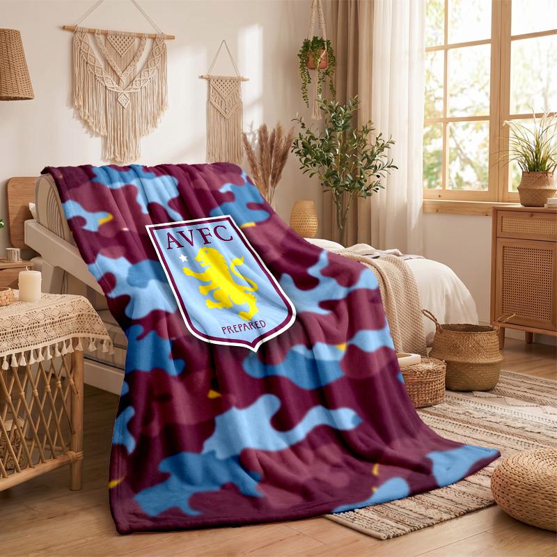 Aston Villa Fußball Druck Flanell Decke Weich Warm Sofa Bett Überwurf für Zuhause Büro Schlafzimmer