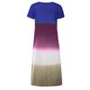 Women's Casual Gradient Color Blocking Print V-Neck Sexy Short-Sleeved Dress
