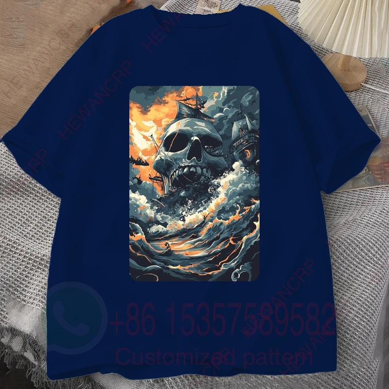 Pirate Horror TShirt Mens Tracksuit Round Neck Short Sleeves Casual Cotton Pullover Sweatwicking Breathable Sportswear