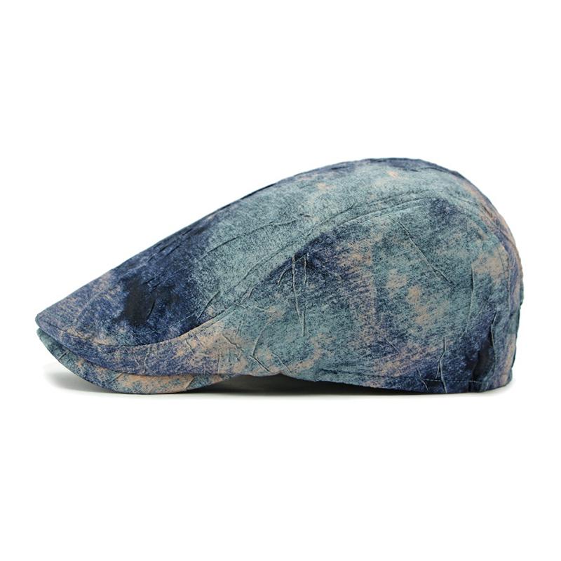 Spring Summer Tie-Dyed Starry Sky Color Cap Women British Retro Forward Cap Men Peaked Cap