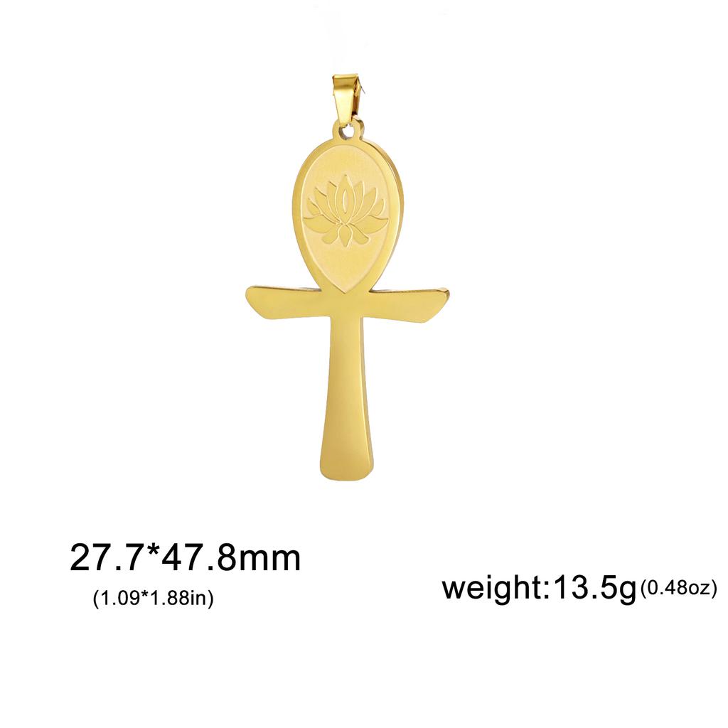 LIKGREAT Egyptian Ankh Cross Egypt Eye Pendant for Necklace Earrings Stainless Steel Eye of Horus Charms for Jewelry Making DIY
