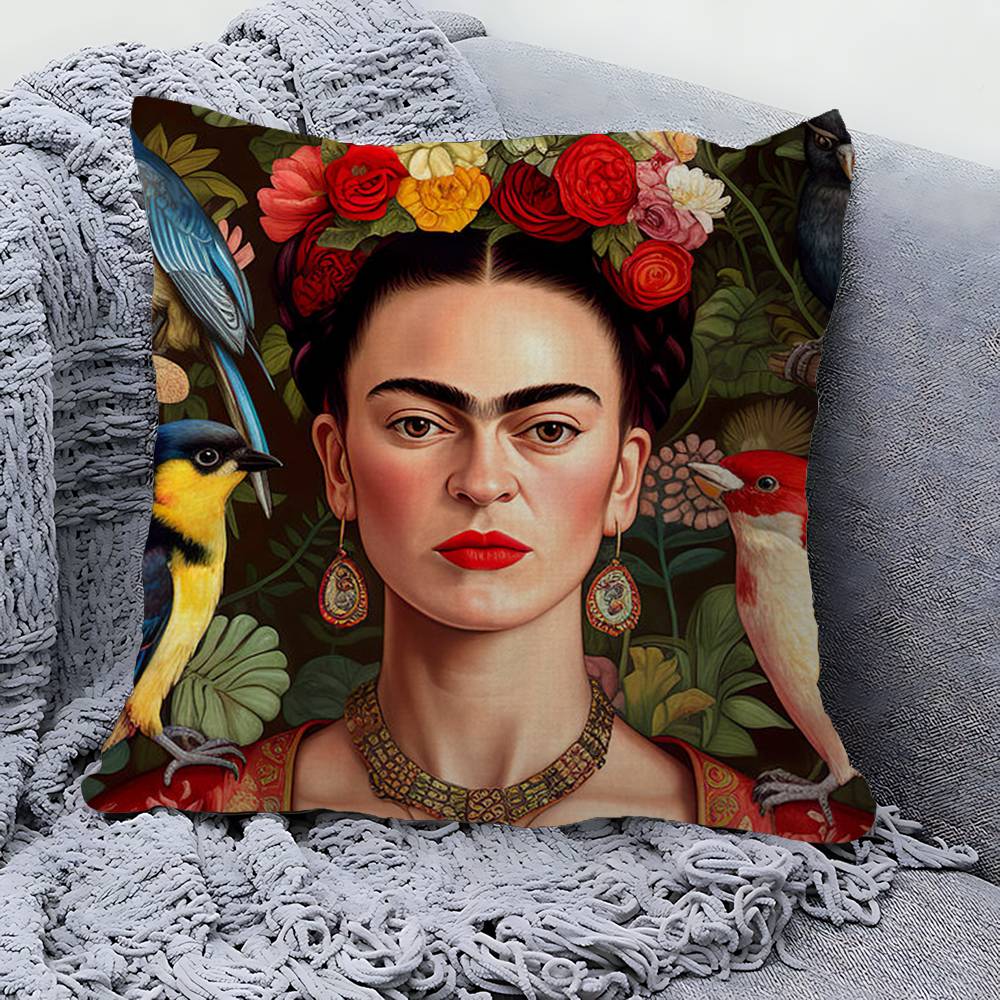 Vintage Künstler F-Frida K-Kahlo Kissenbezug Kissenhülle Polsterung Sofa Überwurf Kissen Heimdeko Kissenbezug