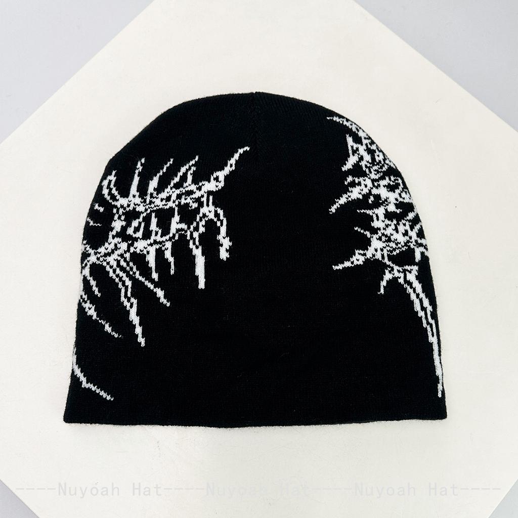 New Men Women Dark Style Jacquard Organic Skeleton Letter Knitted Hats Warm Personal Fashion Hip-hop Beanies Street Versatile