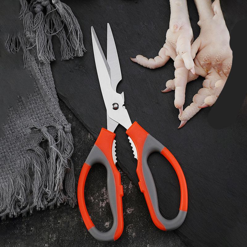Heavy-Duty Kitchen Scissors Stainless Steel Multi-Purpose Shears For Meat And Roast Cutting Household Cooking Food Scissors
