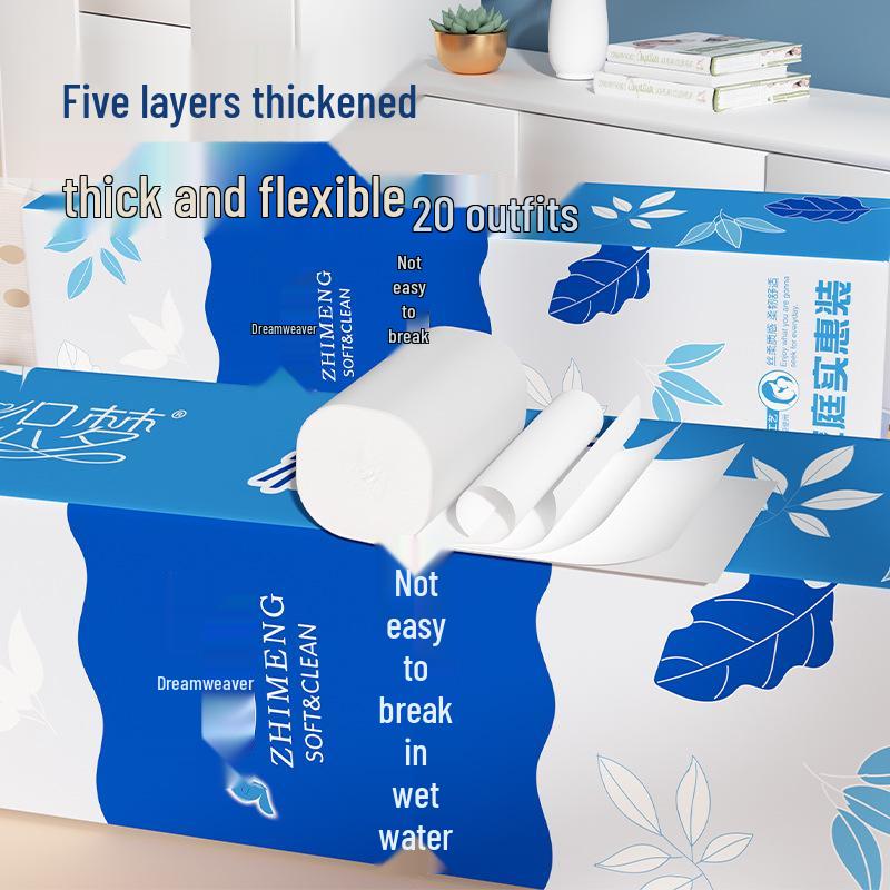 Dream Weaving 60 Rollen Toilettenpapier aus 100% Zellstoff, Vierlagiges verdicktes Tissue für den Haushalt und Babys.