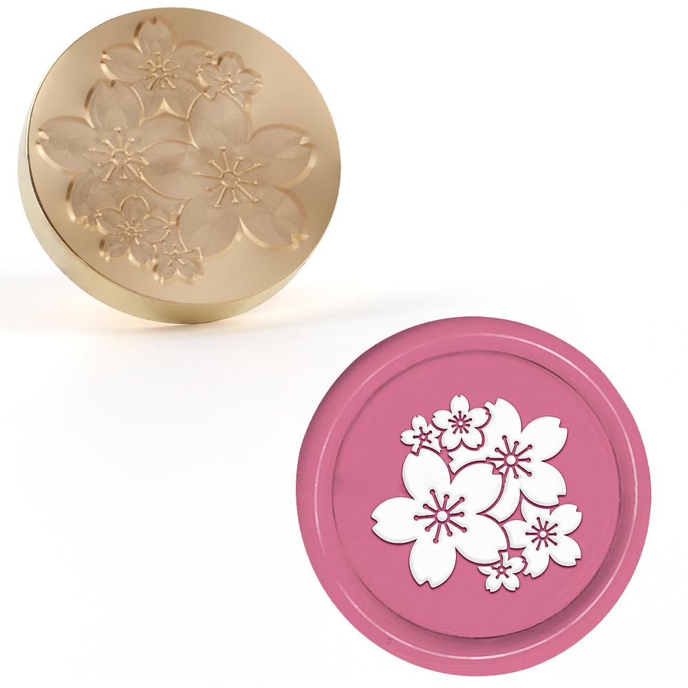 Wax Stamp 25mm Creative Removable Brass Stamp Head With Floral White Cloud Pattern For Envelopes, Invitations, Gift Cards