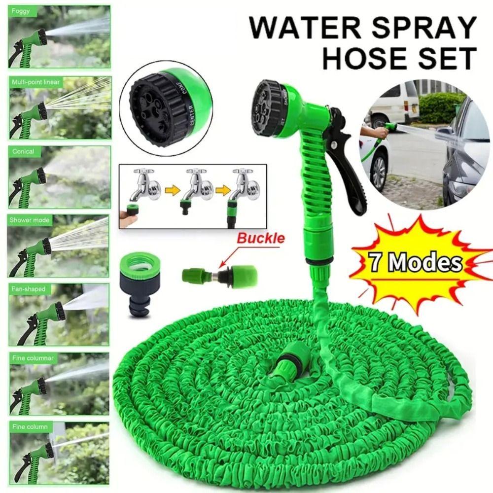 7 Spraying Functions Expandable Magic Hose High Pressure Water Sprayer  Car Cleaning
