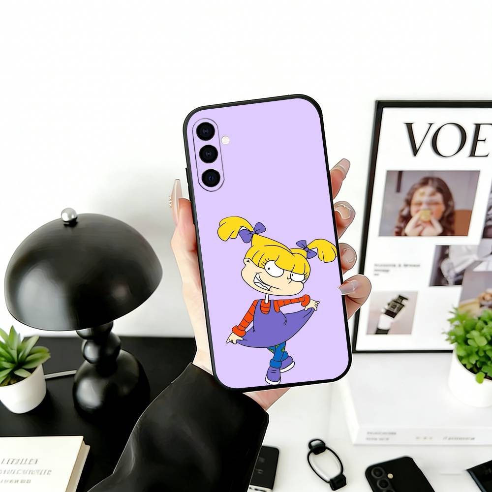 

Rugrat A-Angelica Phone Case Black Silicone Soft For Samsung Galaxy A73,A72,A71,A70,A53,A52,A51 Samsung a73 5g