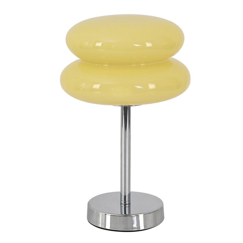 Lampada da tavolo in vetro Macaron, dimmerabile tricromatica, lampade per l'atmosfera del soggiorno, protezione degli occhi, luce notturna, decorazione per il comodino della camera da letto della ragazza