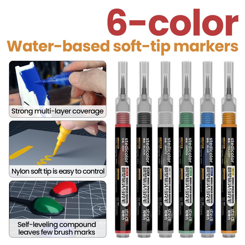 Stedi MA-10~MA-15 Front Valve Type Soft Tip Acrylic Paint Marker Water Based for Gunpla Mecha Figure DIY Hobby Painting Coloring