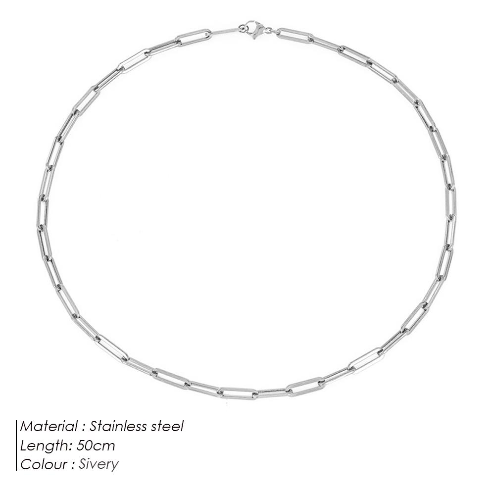 eManco Gold Color Stainless Steel Chain Necklace Women Chain Choker for Woman Jewelry