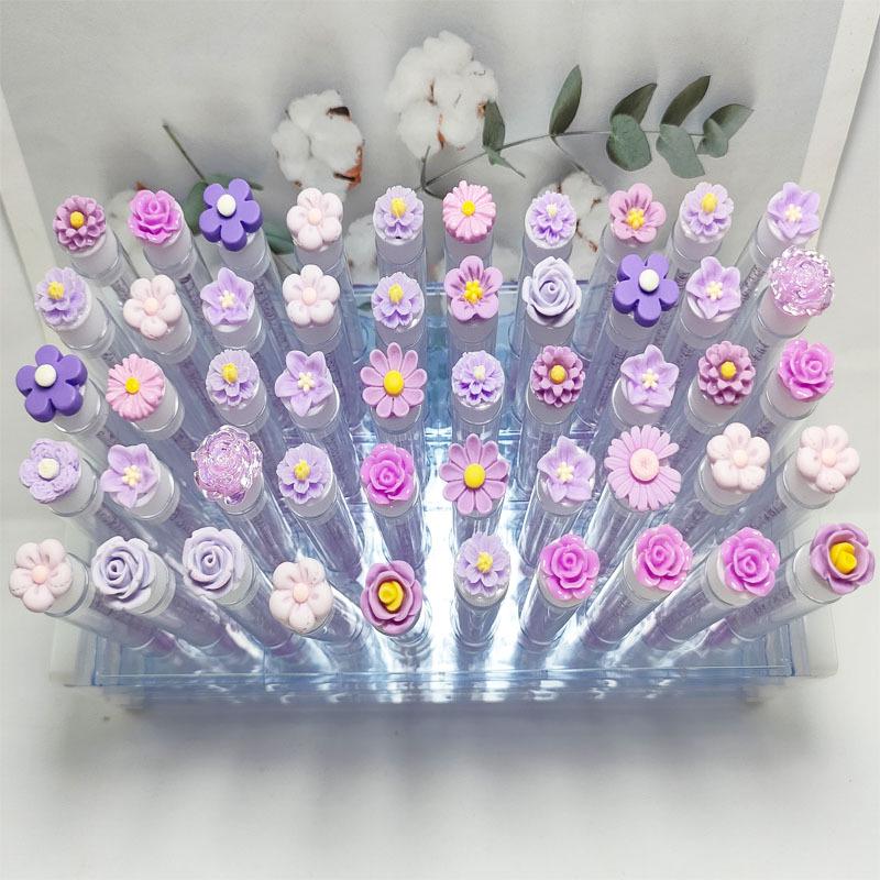 Disposable Flower Series Eyelash Brush with Transparent Test Tube Packaging