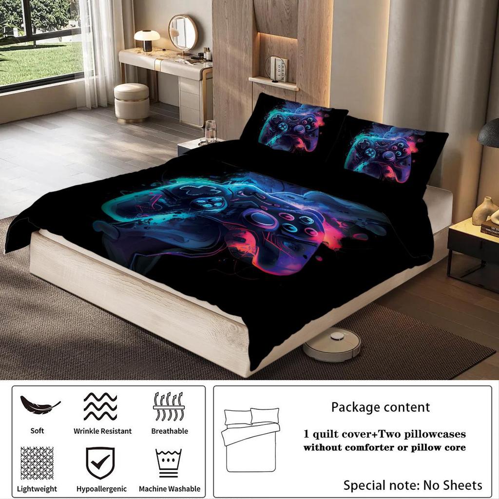 Benutzerdefiniertes grenzüberschreitendes dreiteiliges Set: Personalisierte Bettwäsche mit Bettbezug und Kissenbezug im Digitaldruck