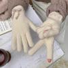 Solid Color Touch Screen Gloves Knitted Texture Thermal Riding Gloves  Winter Season
