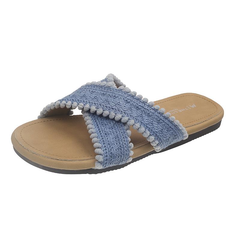 

Flat sandals female 2025 summer wear new fairy style with skirt bohemian vacation seaside beach sandals 40