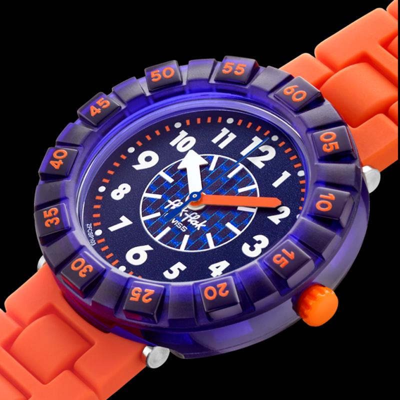 SWATCH Flik Flak Feifei series quartz movement 30 meters waterproof fashion watch Swiss watch 36.7mm blue dial plastic case silicone strap ZFCSP103