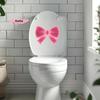 S-1Pc Glow-in-the-Dark Toilet Decoration Decals Luminous Toilet Seat Cover Sticker Bowknot Design PVC Toilet Lid Wall Decoration