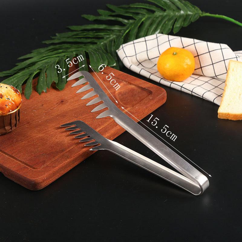 Mehrzweck-Gold-Lebensmittelzange Clips Brot Steak Clip Edelstahl Antihaft Ablassölklemme Heimküchenzubehör Utensilien