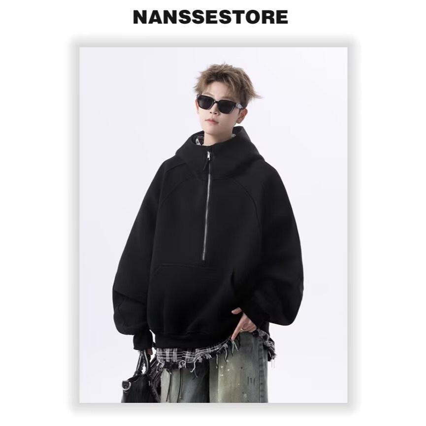 ins versatile fashion literature and fashion trend lazy high quality Chinese cotton zipper sweater