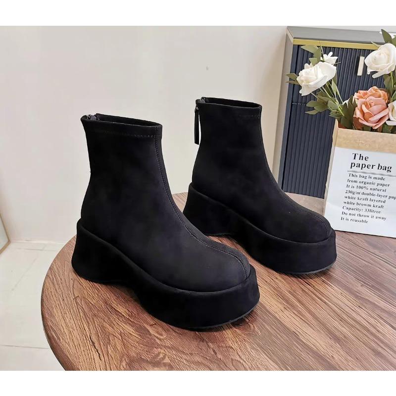 High Heels Women Ankle Boots Fashion Platform Suede Shoes Sport Winter Short Boots 2025 Designer Dress Botas Mujer De Zapatos