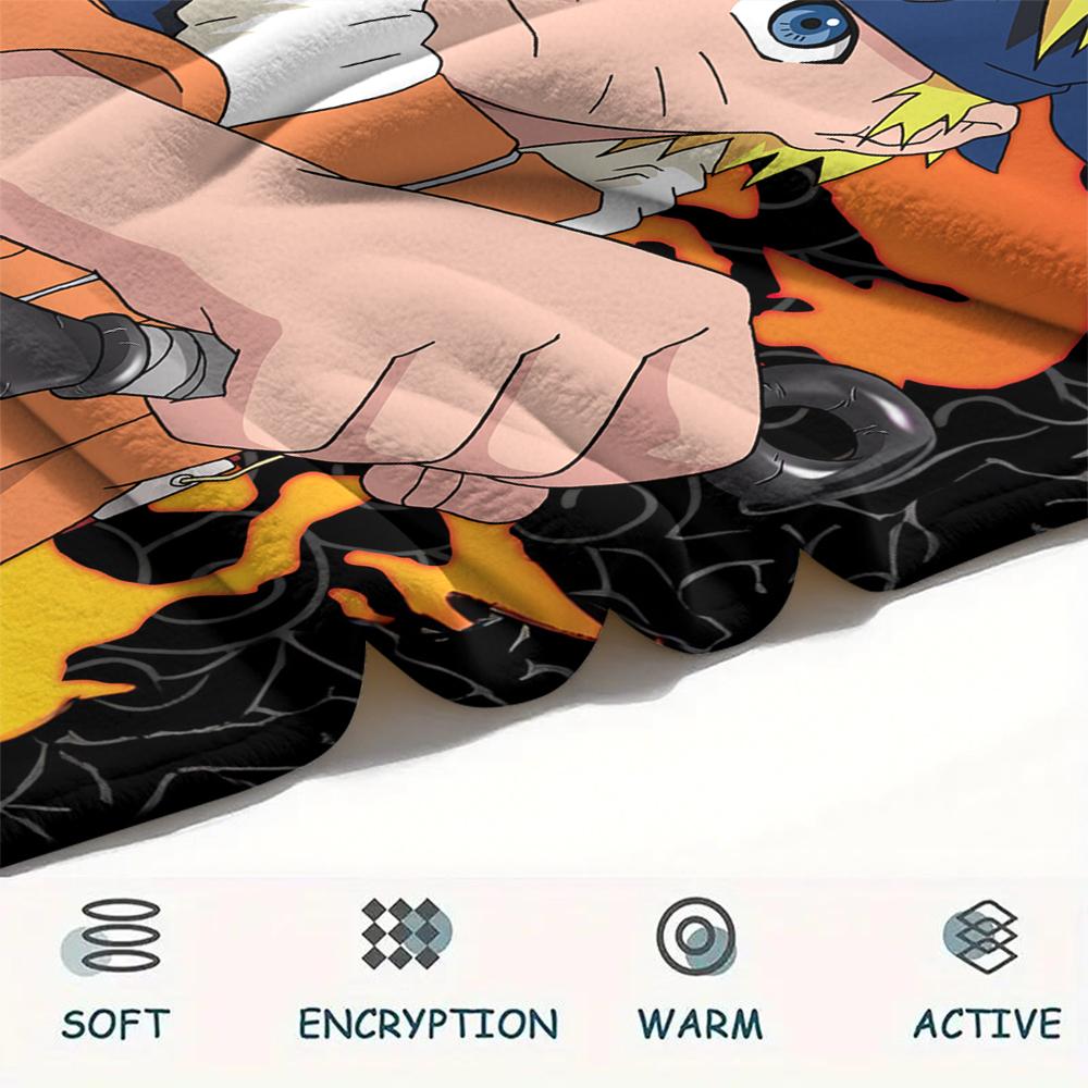 Coperta in Flanella con Motivo Naruto Uzumaki, Alta Qualità, Confortevole per Tutte le Stagioni, Decorazione per la Casa, Calore e Comfort, Perfetta per Regali.