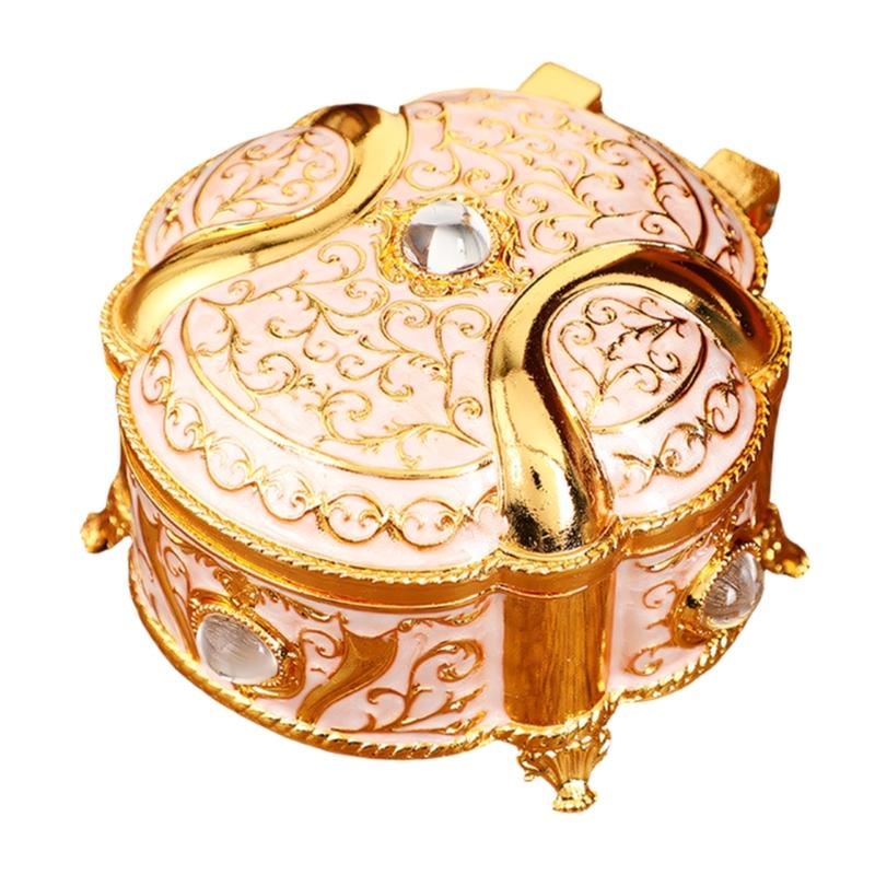 Decorative Enameled Metal Keepsakes Container For Home Office Organization Artistic Display Case Desk Organiser