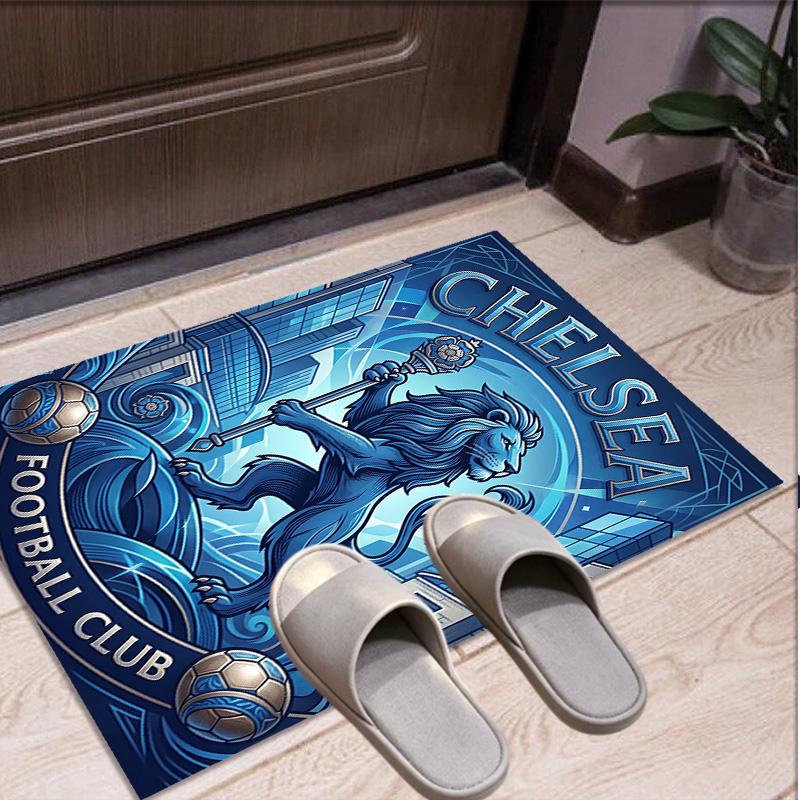 Chelsea FC Pattern Rug, Indoor/Outdoor Mat, for Picnic, Gameroom, Bedroom, Office, Living Room, Home Decor Carpet, Birthday Gift