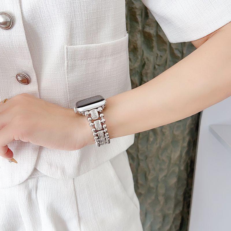Diamond Metal Band for Apple Wath 38 40 41 44 42 46 49mm Women Wristband Bling Stainless Steel Watch Strap for iWatch S11 10 9 8