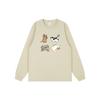 Retro Japanese Cartoon Cat Print Long Sleeve T-Shirt - Pure Cotton