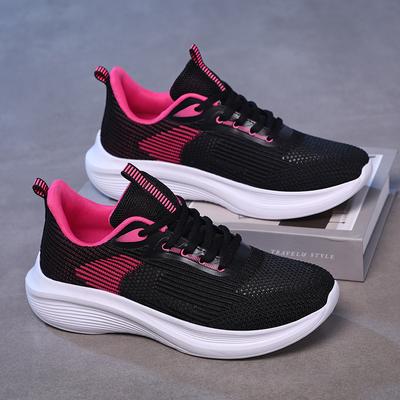Neue Damen-Freizeit-Sportschuhe, Fliegenstrick-Mesh, atmungsaktiv, ultraleicht, weichsohlig, rutschfest, Studenten-Laufschuhe, Damen-Stoßdämpfung