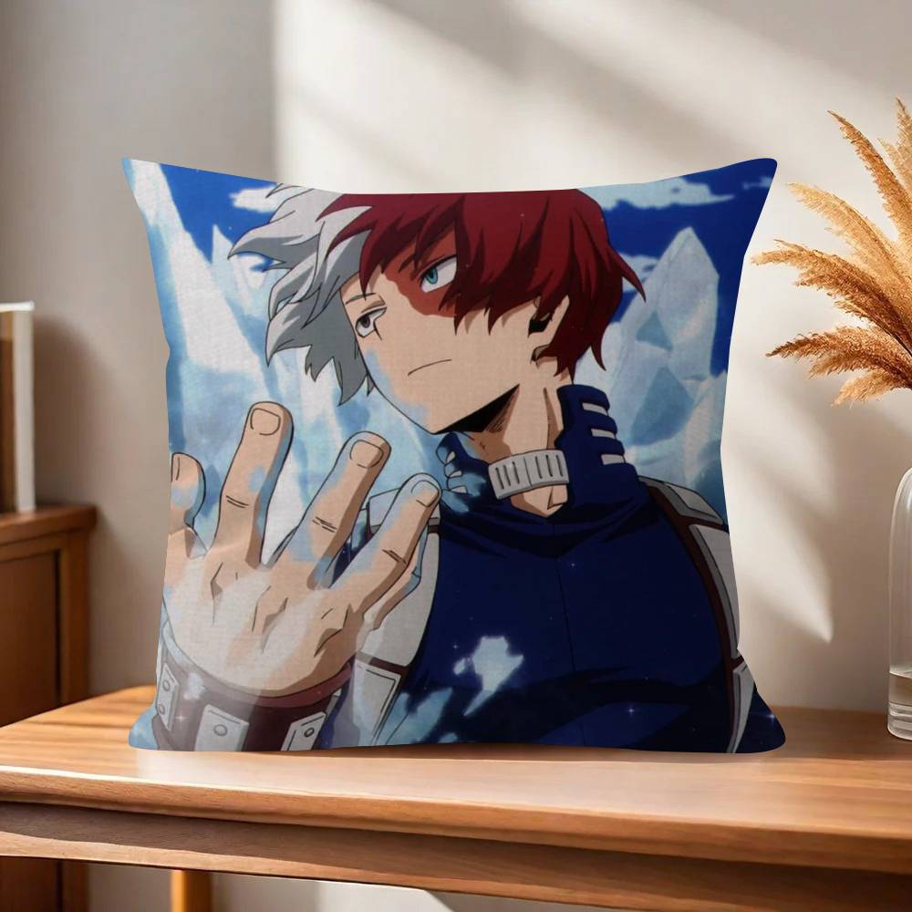 Anime M-My H-Hero Academia Shoto Todoroki  Cushion Cover Inches Farmhouse Decor Home Throw Pillow Covers for Couch Decorations