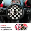 3D Steering Wheel Center Panel Epoxy Sticker Decals for BMW MINI Cooper JCW R55 R56 R57 R58 R59 R60 R61 Countryman Car Styling