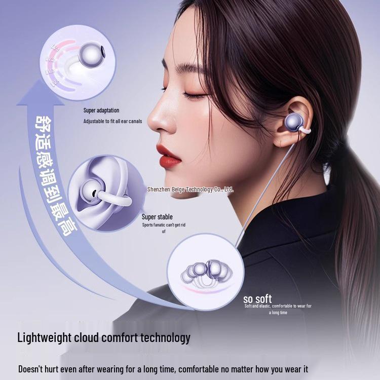 2025 Wired Over-Ear Bone Conduction Earbuds, Clip-On, Type-C, Comfortable Long Wear, High-Fidelity Sound