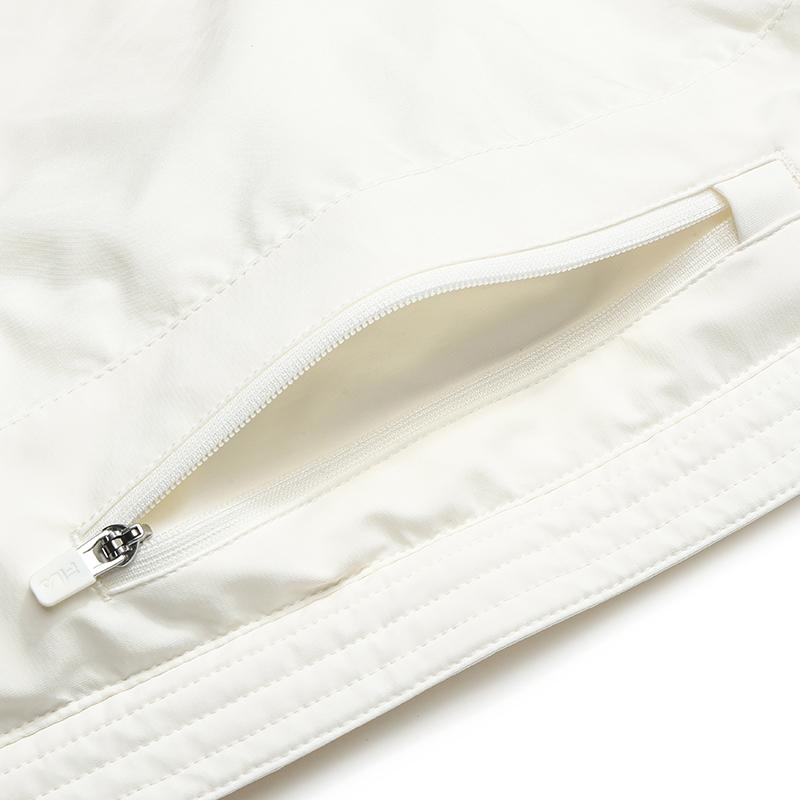 Fila White Casual Versatile Lightweight Warm Comfortable Waterproof Breathable Woven Hooded Down Vest Women Vest F11W543905FWT