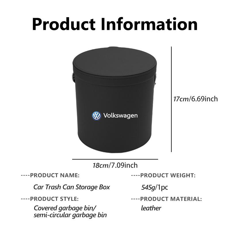 Car Semicircle Trash Can Door Hanging Garbage Bin Storage Box For Volkswagen VW Golf 4 5 6 7 Polo Jetta Sagitar Magotan Passat ze9