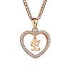 Concise Hollowed Heart Alphabet Unisex Necklace Jewelry Neck Chain Pendant Decor