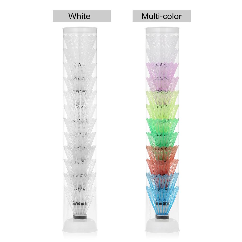 12pcs Nylon Shuttlecocks Plastic Badminton Shuttlecocks Indoor Outdoor Sports Badminton Balls Windproof Shuttlecock