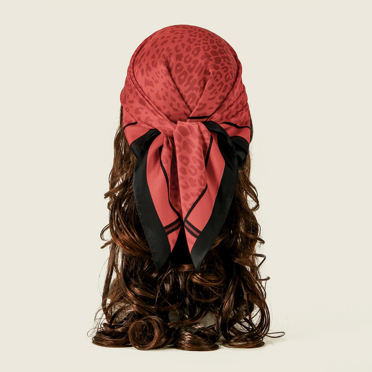 

70cm Floral Printed Square Scarf For Women Muslim Satin Like Silk Hijab Headscarf Head Wraps Handkerchief Beach Shawls Headband