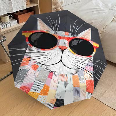 1pc Cat Pattern Pattern Umbrella Design Automatic Opening and Closing Umbrella, High-quality Travel Umbrella, Lightweight and Portable, -37