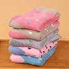 5/10 Pairs Women Double Layer Octagonal Flower Rabbit Wool Socks Autumn Winter Retro Coarse Knit Socks