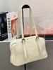 Korean Style 2025 Simple Large Capacity Underarm Handbag, Vegetable-Tanned Leather