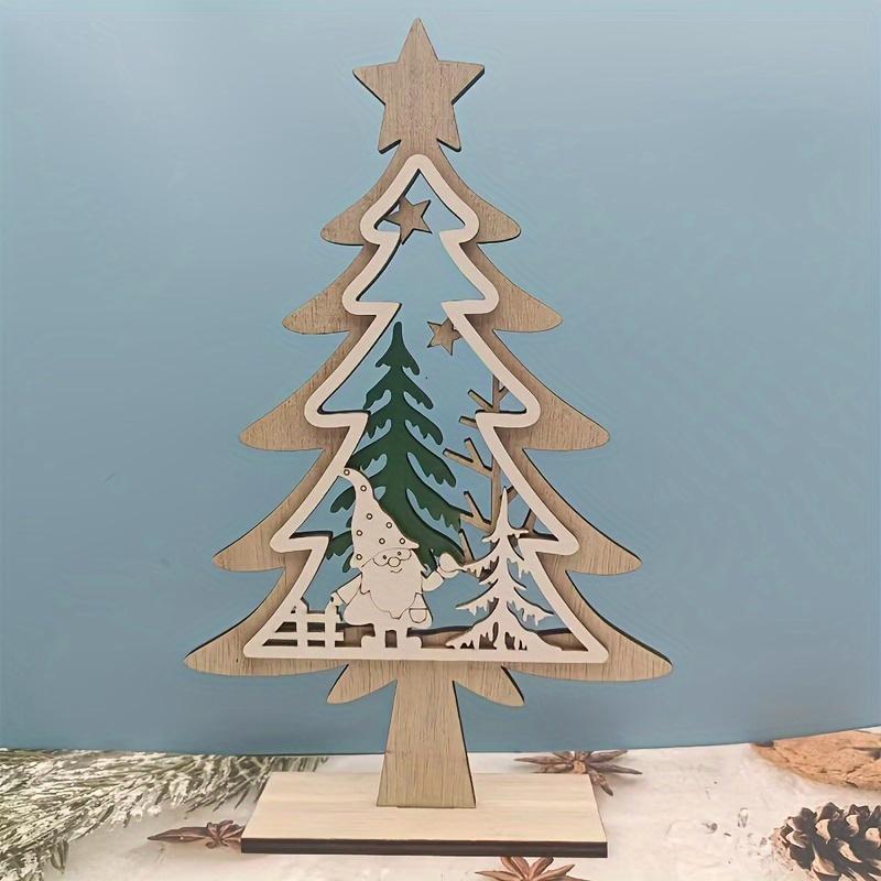 1Pc Wooden Elk Christmas Ornament - Unique Hollow - Carved Design for Home Decor During Christmas, Suitable for Multiple Rooms