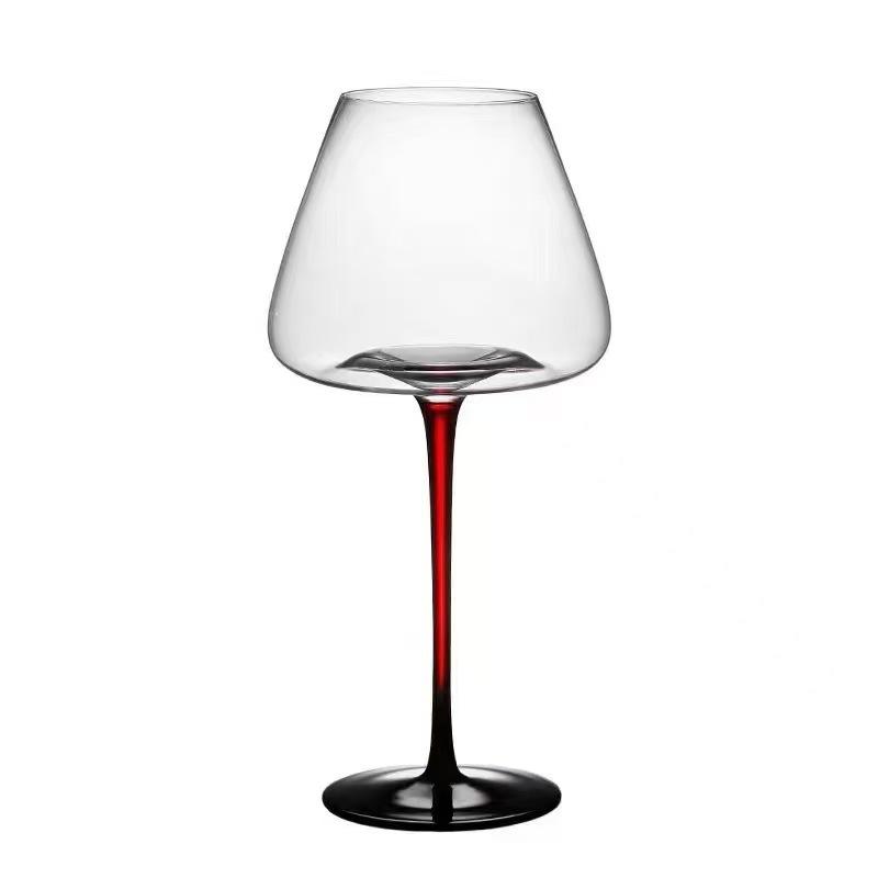 Black and red tie Burgundy wine glass wine light luxury high-end luxury red rod wine glass