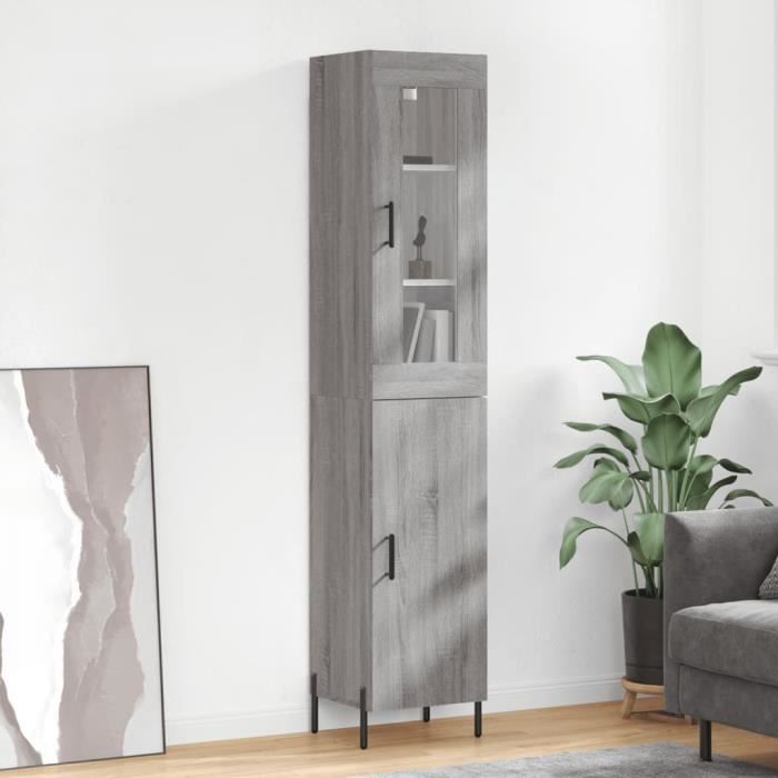 VidaXL Highboard Sonoma Grey 34.5x34x180 Cm Engineered Wood 3199183