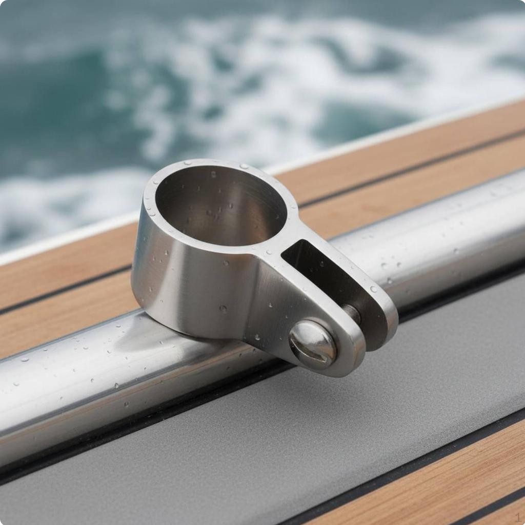 Boat Canopy Slide Sleeve Bimini Top Jaw AntiRust Stainless Steel Tube Clamp for Yacht, RV