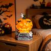 Halloween Glowing Ghost Bat Pumpkin Table Lamp Resin Craft Creative Home Decor Ornament for Spooky Party Bedroom Desktop