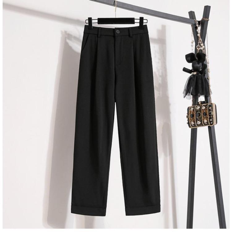 New Plus Size Women High Waist Elastic Loose Harem Pants Vintage Casual Basic Trousers Solid Long Pants