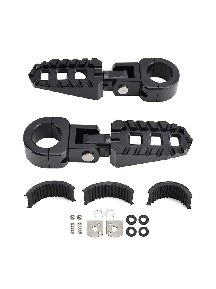 Universal Front Footrests Foot Pegs Fit for Motorcycle with 1.25" Bars
