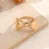 Bow ring, European and American jewelry design, smooth surface, sweet ins wind, open joint ring for women